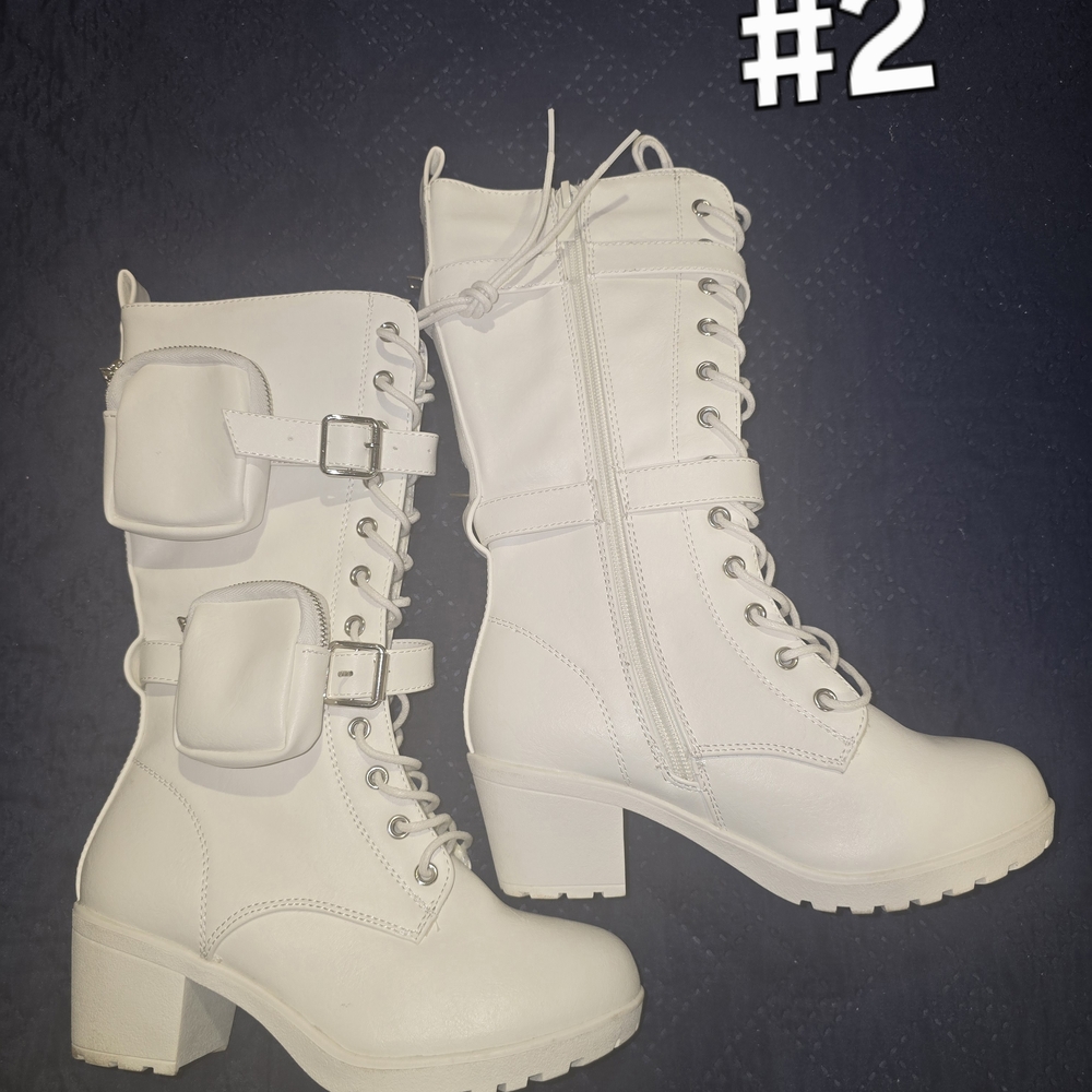 Stylish White Girl Boots